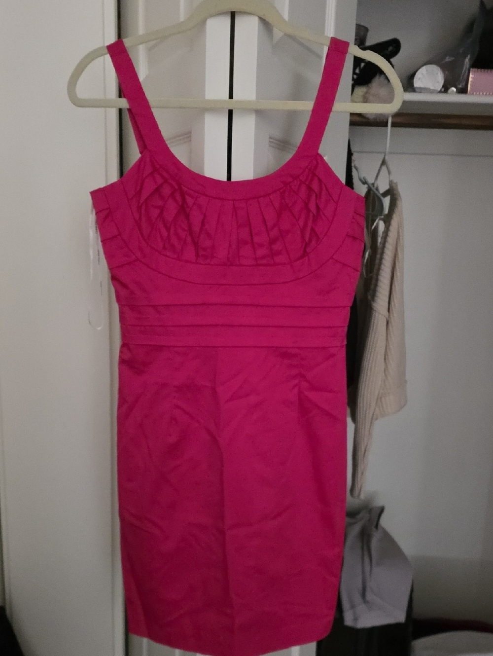 Calvin Klein Hot Pink Pleated Sheath Dress